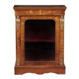 A matched pair of Victorian walnut, marquetry and gilt metal mounted display...  A matched pair of