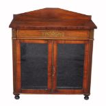 A Regency rosewood and brass inlaid side cabinet , circa 1815  A Regency rosewood and brass inlaid