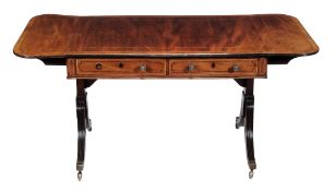 A Regency mahogany and inlaid sofa table, circa 1815  A Regency mahogany and inlaid sofa table,