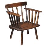 A Welsh ash and elm low chair , 18th century  A Welsh ash and elm low chair  , 18th century, the