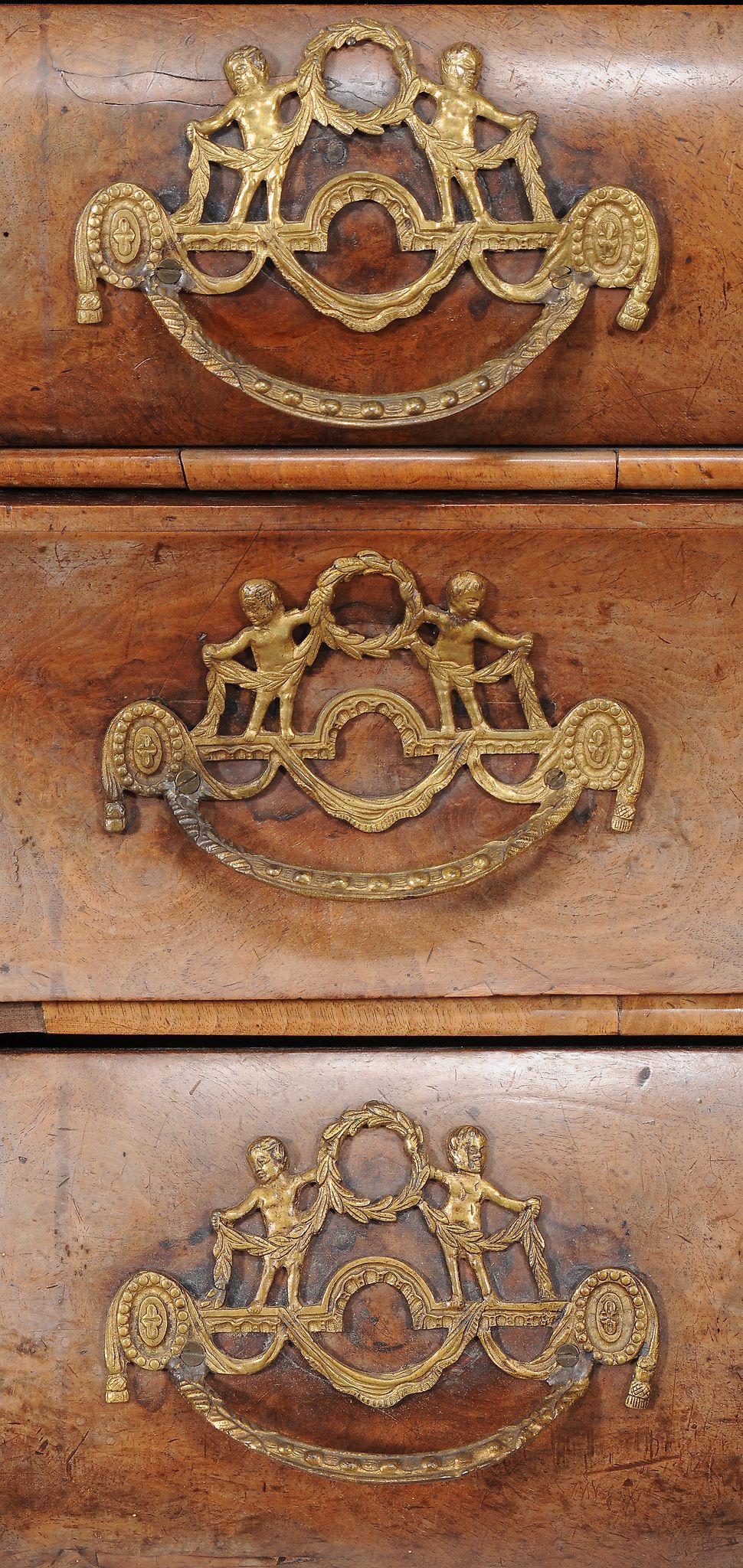 A Dutch walnut bureau, late 18th century, the rectangular fall opening to an...  A Dutch walnut - Image 5 of 6