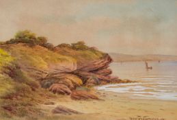 George Oyston (1860-1937) - A pair of coastal scenes Watercolours heightened with body white Both