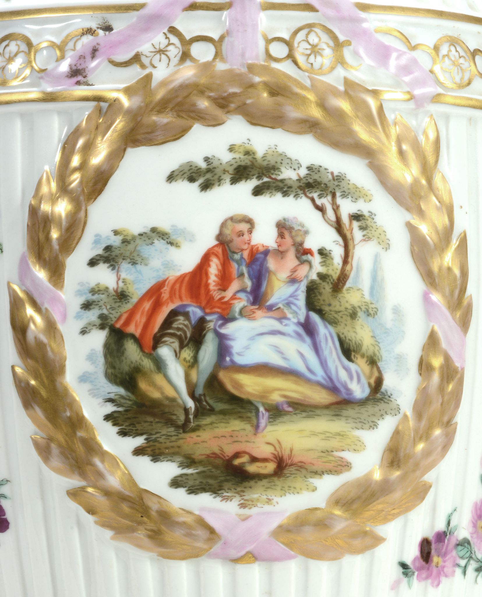 A German porcelain and gilt-metal-mounted ovoid vase , circa 1900  A German porcelain and gilt- - Image 2 of 3