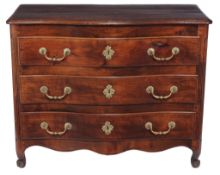 A Louis XV walnut serpentine commode , circa 1750  A Louis XV walnut serpentine commode  , circa