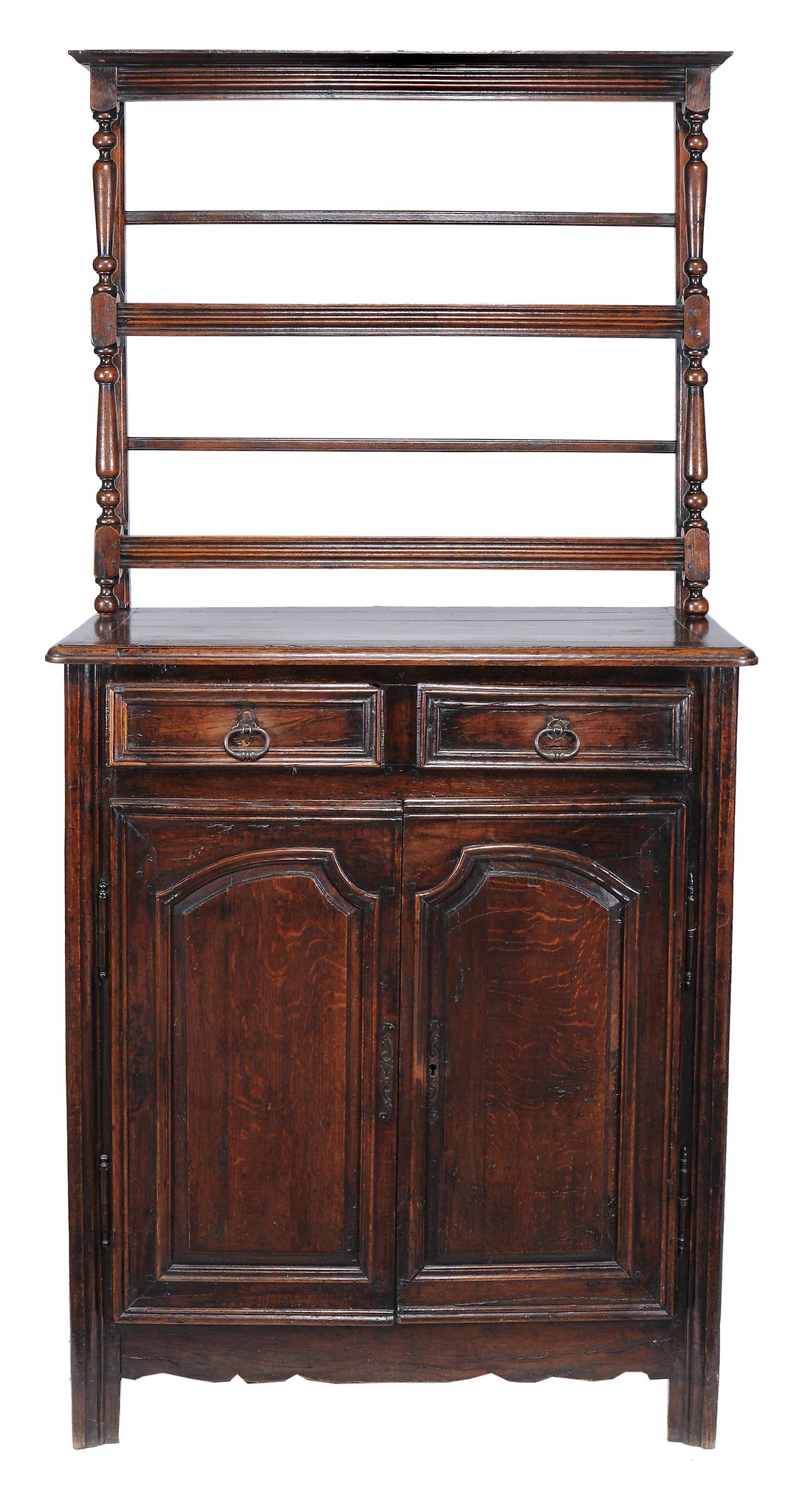 A French oak bookcase cabinet , 18th century and later  A French oak bookcase cabinet  , 18th