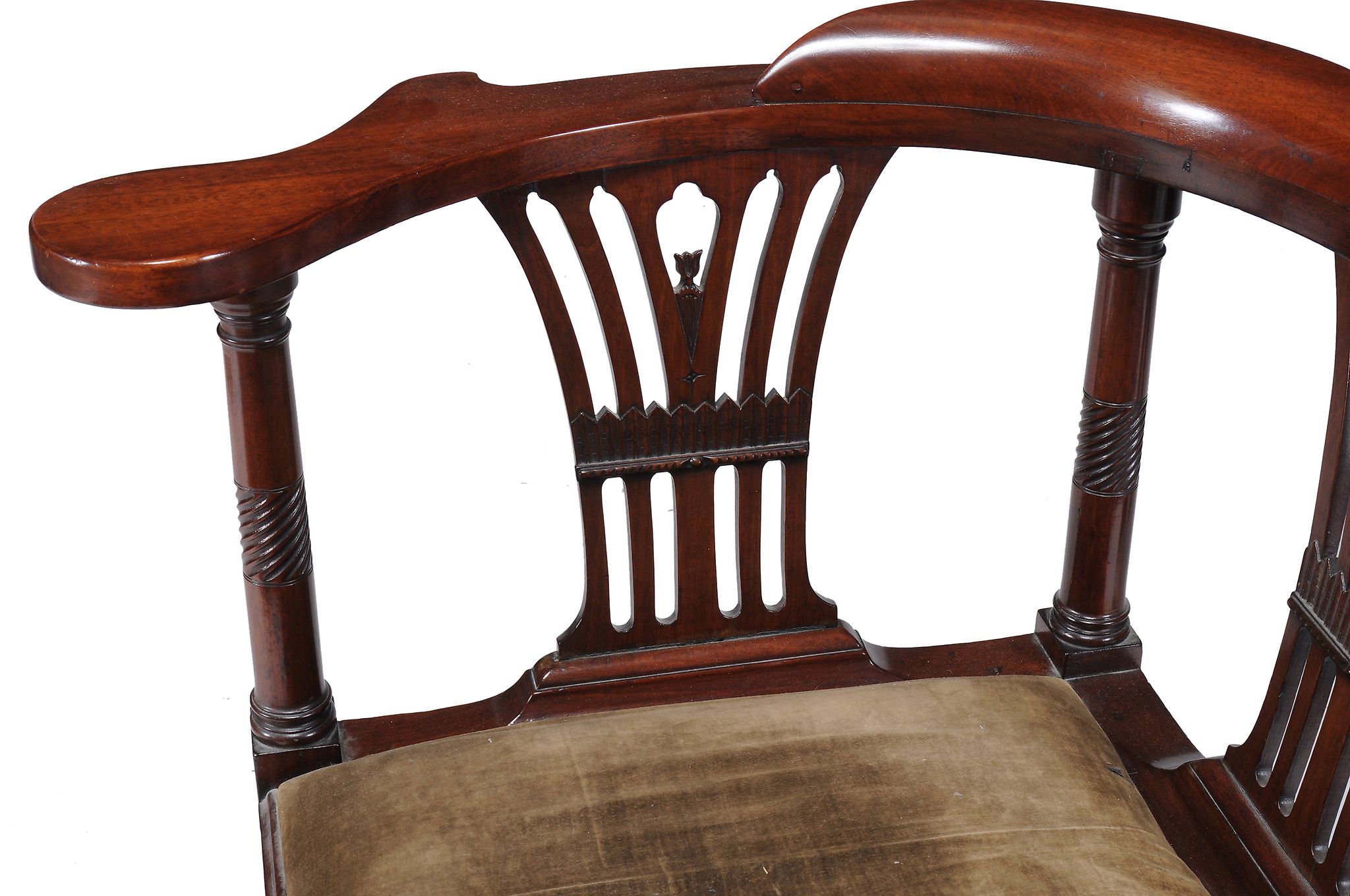 Two similar George III mahogany corner chairs, circa 1780  Two similar George III mahogany corner - Image 4 of 4