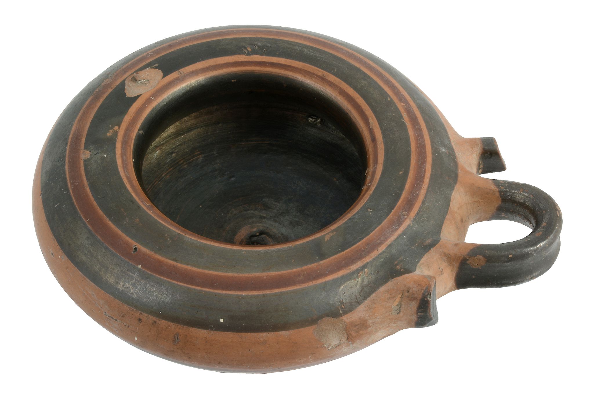 A Corinthian pottery kothon , the shallow bowl with sloping shoulder and... A Corinthian pottery - Image 2 of 4