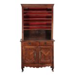 A French chestnut side cabinet and plate dresser , 18th century  A French chestnut side cabinet