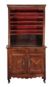 A French chestnut side cabinet and plate dresser , 18th century  A French chestnut side cabinet