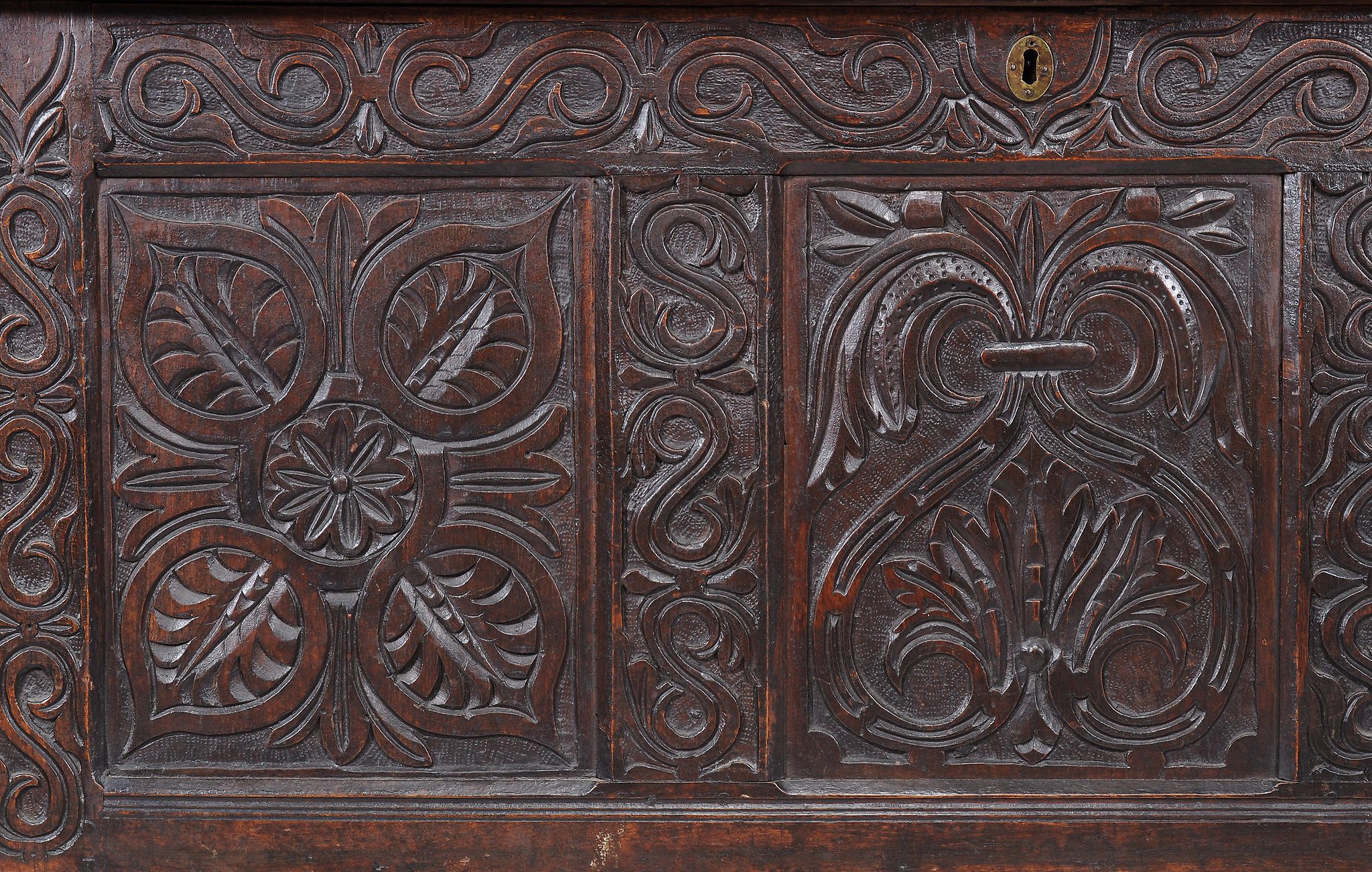 A Charles II panelled oak chest, circa 1 660  A Charles II panelled oak chest,   circa 1 660, the - Image 3 of 3