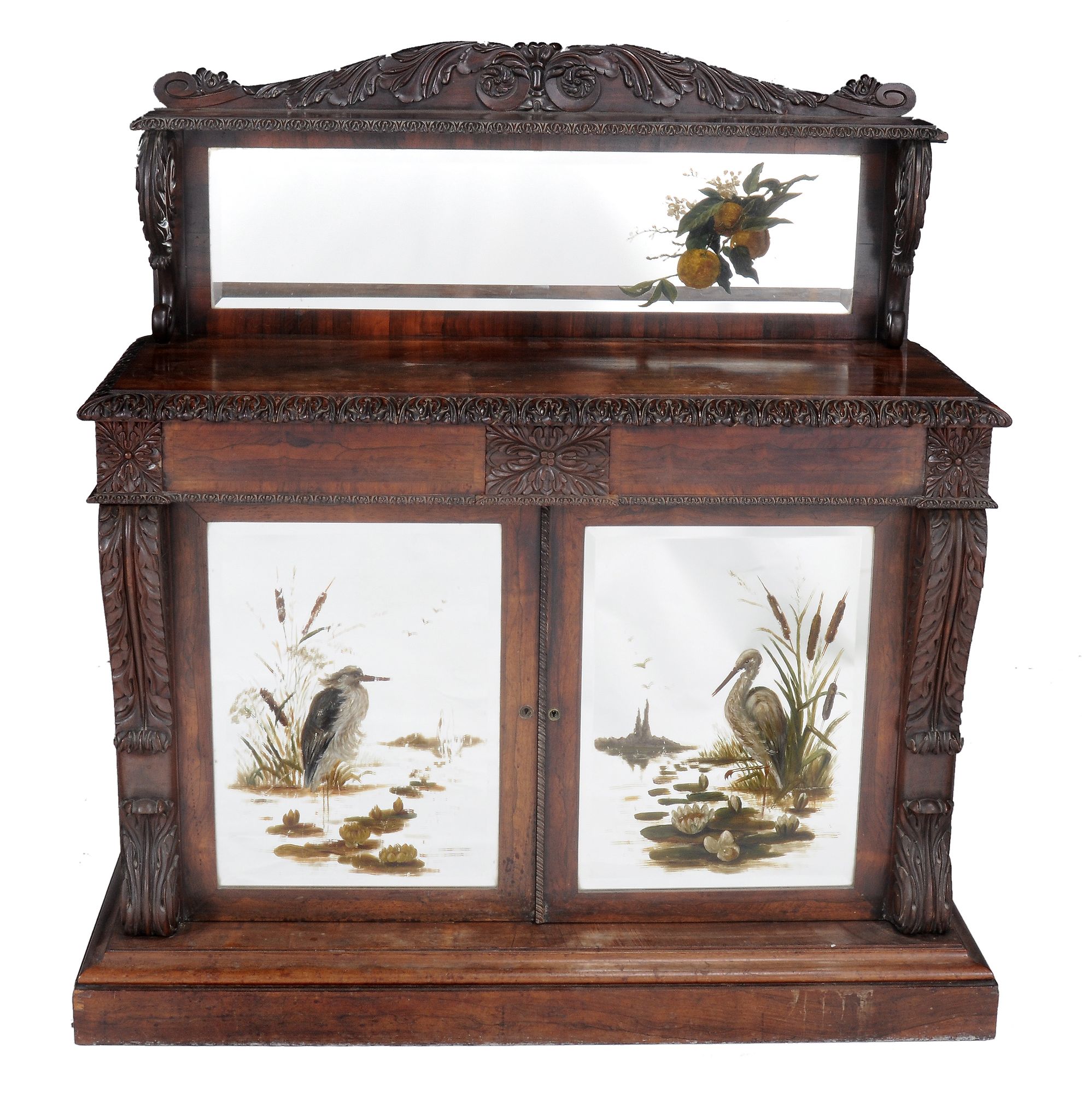 A George IV rosewood side cabinet, circa 1825, in the manner of Gillows  A George IV rosewood side