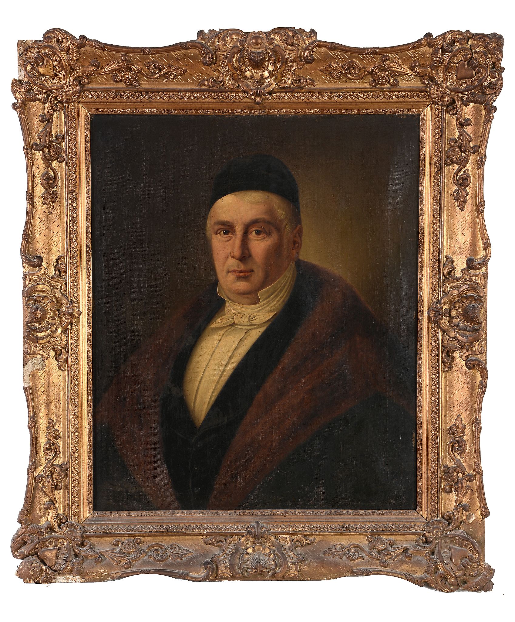 Continental School (19th Century) - Portrait of an elderly gentleman Oil on canvas 71 x 56 cm. (28 x - Image 2 of 2