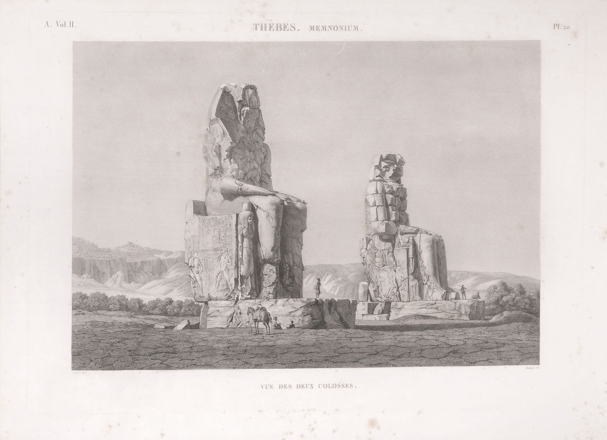 Description de l'Égypte - A group of five plates showing architectural ruins  A group of five 19th