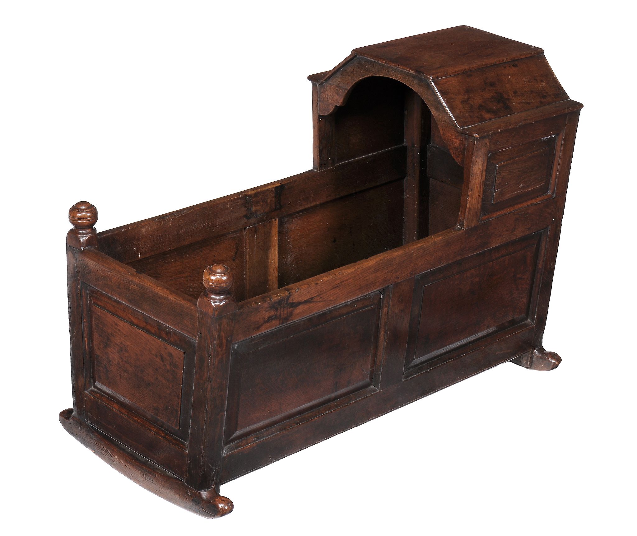 An oak rocking cradle , 18th century and later  An oak rocking cradle  , 18th century and later, the