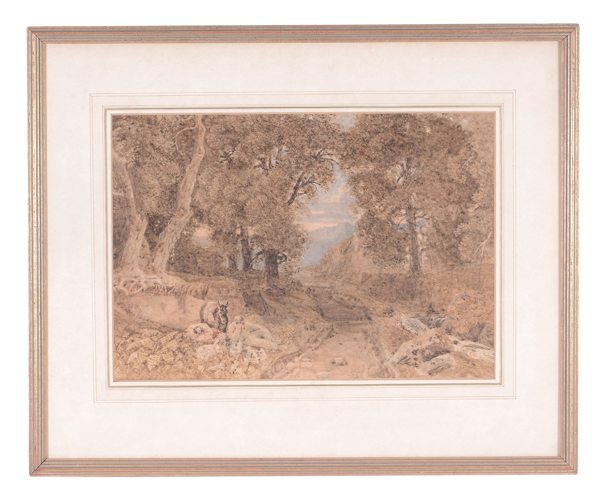 George Barret (1767-1842) - Wayside Rest Watercolour over graphite 32 x 47 cm. (12 1/2 x 18 1/2 - Image 3 of 3