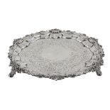 A William IV silver shaped circular small salver by Richard William Atkins & William Nathaniel