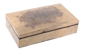[Variety Club interest] A silver gilt plain rectangular cigar or cigarette box, maker's mark