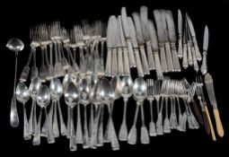 A collection of Dutch table flatware, mainly 2nd standard, mainly 20th century, in rat-tail,