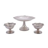 A pair of George III silver octagonal pedestal salt cellars by Robert Hennell I & David Hennell II,