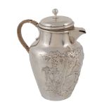 A German silver small hot water pot by Simon Rosenau, Bad Kissingen, .800 standard, circa 1910,