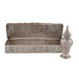An Edwardian silver rectangular table box by T. H. Hazlewood & Co., Birmingham 1901, embossed with