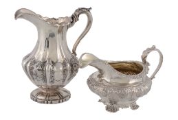 A George IV and a Victorian silver cream jug, the first compressed circular by Richard Pearce &