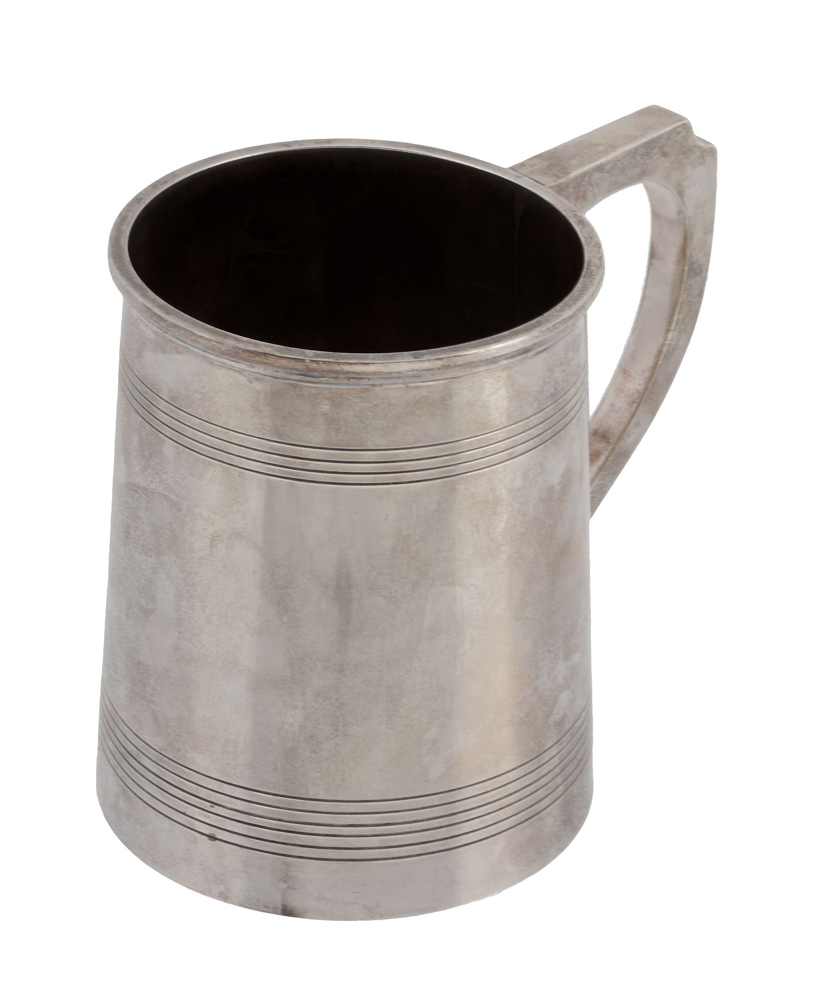 A silver straight-tapered mug, maker's mark B & W Ltd (not traced), Birmingham 1927, with a