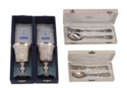Two silver limited edition goblets by Barker Ellis Silver Co., Birmingham 1975 (display hallmarks),