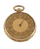 An 18 carat gold open face pocket watch, no. 2958, hallmarked London 1822, an English verge fusee