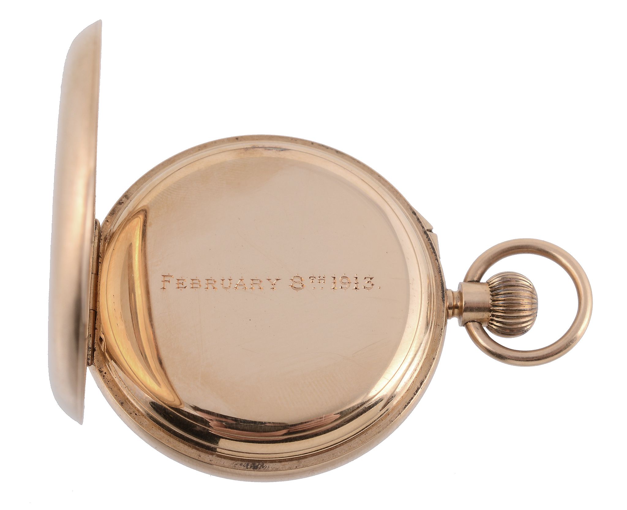 Dent, 34 Cockspur St London, an 18 carat gold keyless wind open face pocket watch, no. 33377, - Image 3 of 3