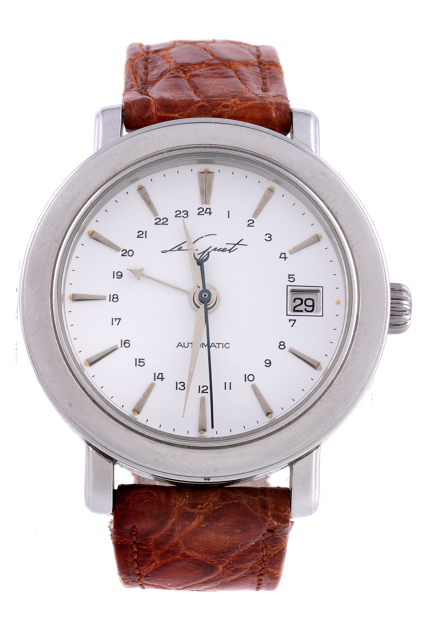 Le Guet, ref. 2620, a stainless steel automatic centre seconds wristwatch with date, no. 1116,