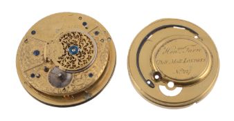 Henry Favre, an English lever fusee movement, no. 227, with pierced foliate and mask engraved