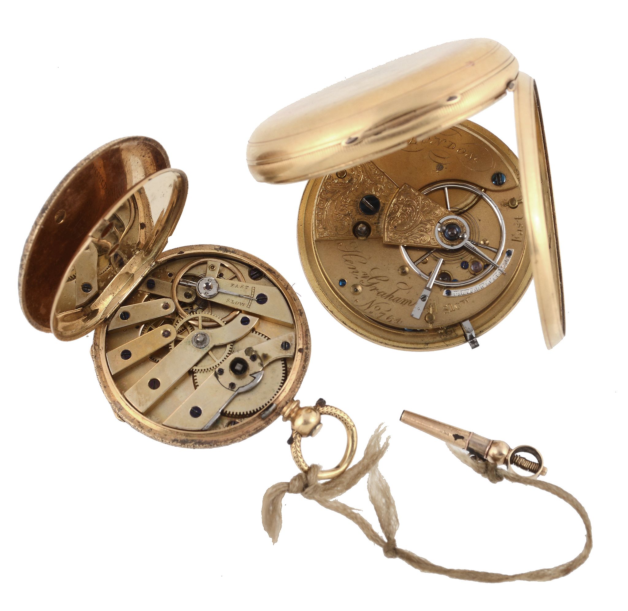 Henry Graham, an 18 carat gold open face pocket watch, hallmarked London 1859, an English lever - Image 2 of 2