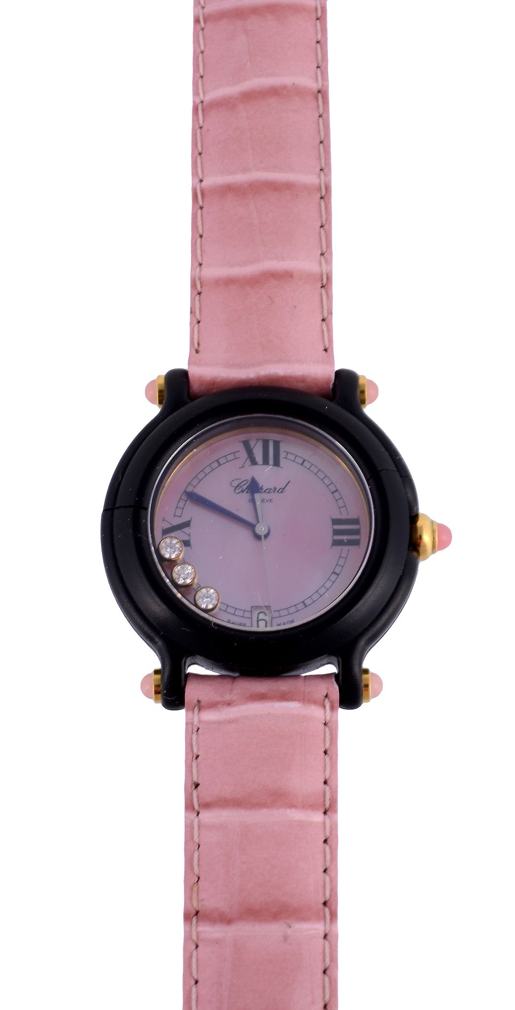 Chopard, Be Happy, a lady's plastic wristwatch, no. 3268/9999, circa 2000, pink dial, Roman