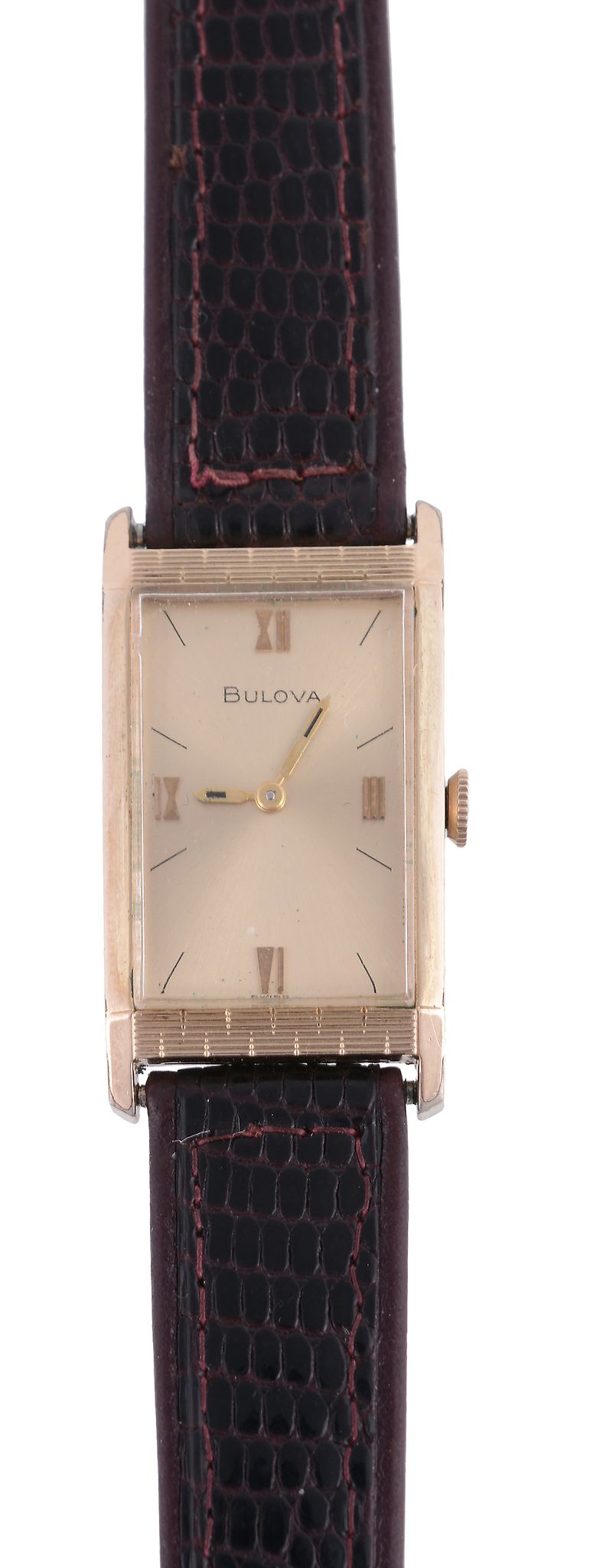 Bulova, ref. 2842, a rolled gold rectangular wristwatch, no. F947262, manual wind movement, 17