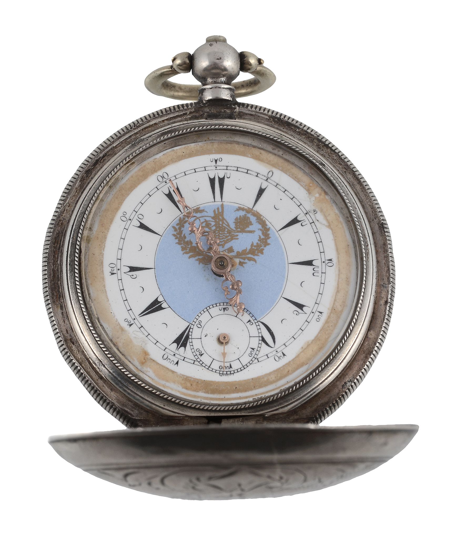 J. Dent, a silver coloured full hunter pocket watch, no. 27598, Swiss straight line club tooth