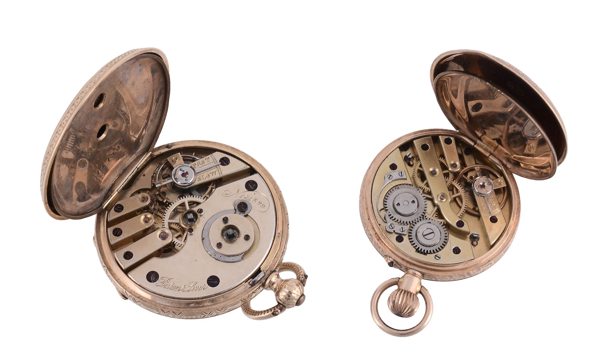 An 18 carat gold Swiss open face fob watch, no. 141309, circa 1890, bar lever movement, 15 jewels, - Image 2 of 2