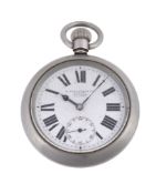 H. Williamson Ltd., London, a white metal military pocket watch, no. 22566F, three quarter plate