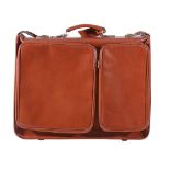 An English leather suitcase by Barrow Hepburn, 1960s, reddish brown colour, zip closing with two