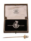 Regimental interest, Duke of Wellington Regiment, a bar brooch, the bar centred with the Duke of