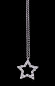 A diamond star pendant by Tiffany & Co., the star shaped pendant set throughout with brilliant cut