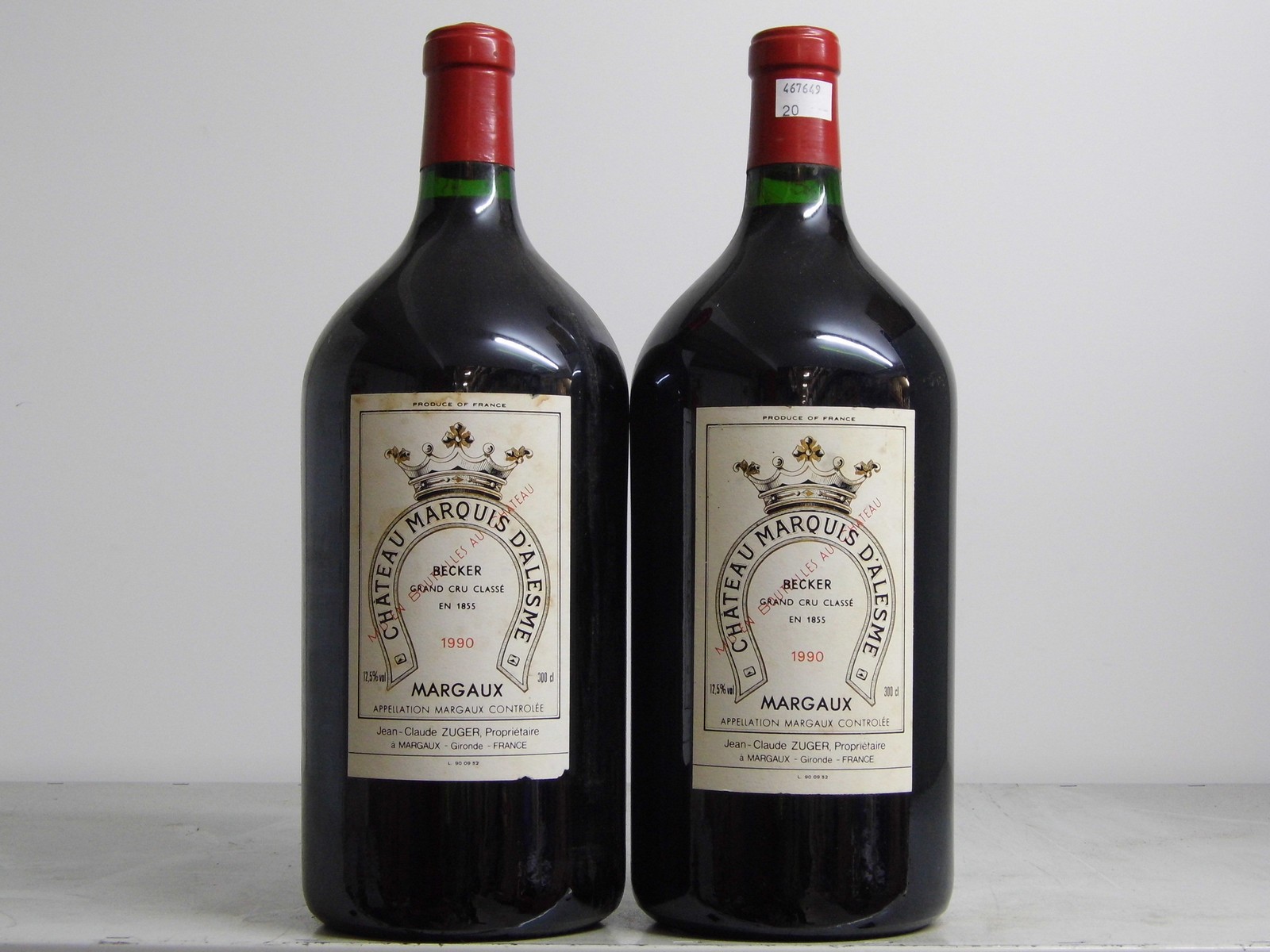 Château Marquis d'Alesme Becker 1990 Margaux 2 dbl mags OWC  Château Marquis d'Alesme Becker 1990