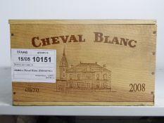 Chateau Cheval Blanc 2008 St Emilion 6 bts OWC IN BOND  Chateau Cheval Blanc 2008 St Emilion 6 bts