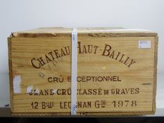 Chateau Haut Bailly 1978 Pessac-Leognan 12 bts  Chateau Haut Bailly 1978 Pessac-Leognan 12 bts