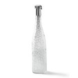 A Victorian Silver Mounted Glass Bottle By Heath and Middleton England circa 1893, profusely