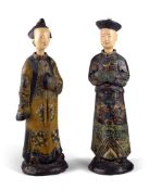 A Pair of Chinese Nodding Head Figures China circa 1820, painted pottery nodding head figures