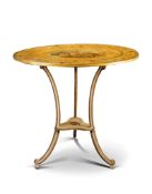 An Oval Painted Occasional Table England circa 1790, of the Sheraton period, the centre of the top
