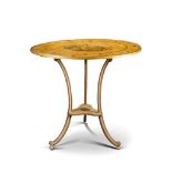 An Oval Painted Occasional Table England circa 1790, of the Sheraton period, the centre of the top