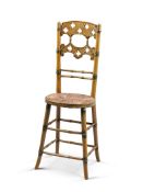 A Regency Painted Child's Chair England circa 1820, high-backed with original painted decoration and