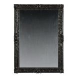An Anglo Indian Ebony Rococo Revival Pier Mirror India circa 1860, each element is finely carved